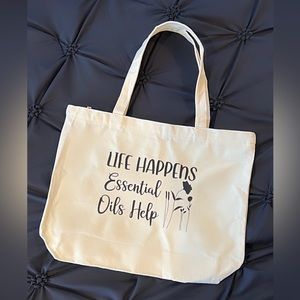 Life Happens Essential Oils Help Zipper Tote Bag